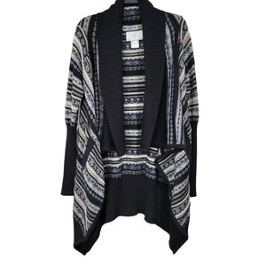 Juliette Jake Wool Blend Waterfall Open Heavy Cardigan Sweater Womens Size Small